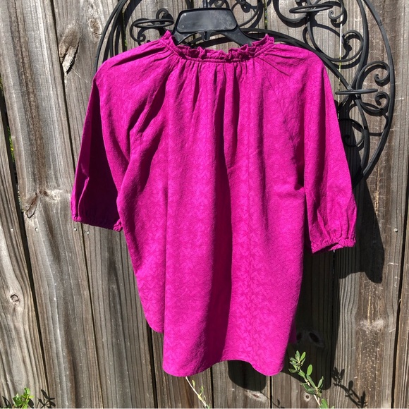 Knox Rose Fuchsia Purpo Puff Sleeve Top S - Picture 6 of 6